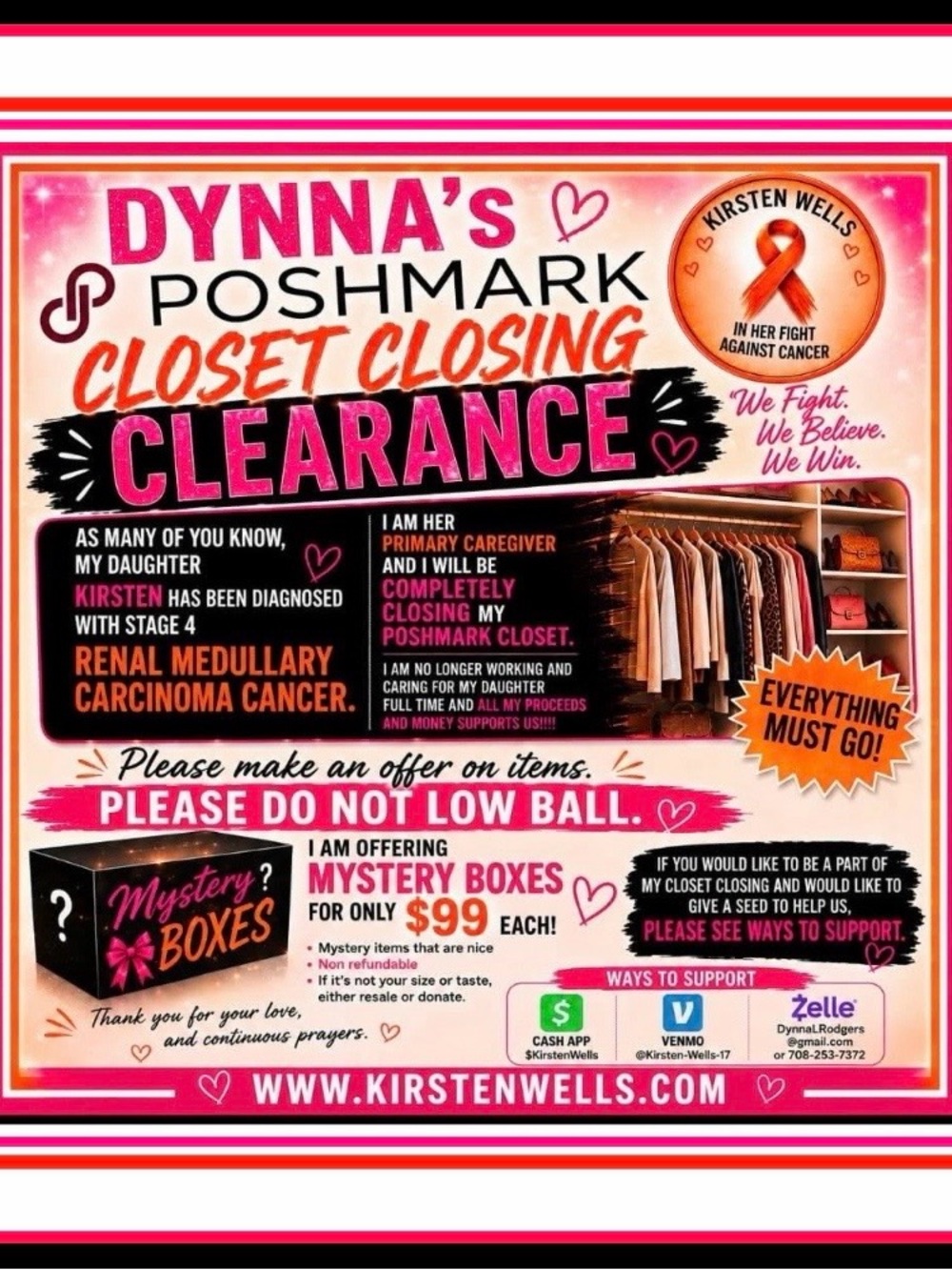 CLOSET CLEARANCE! ALL ITEMS MUST GO NOW!